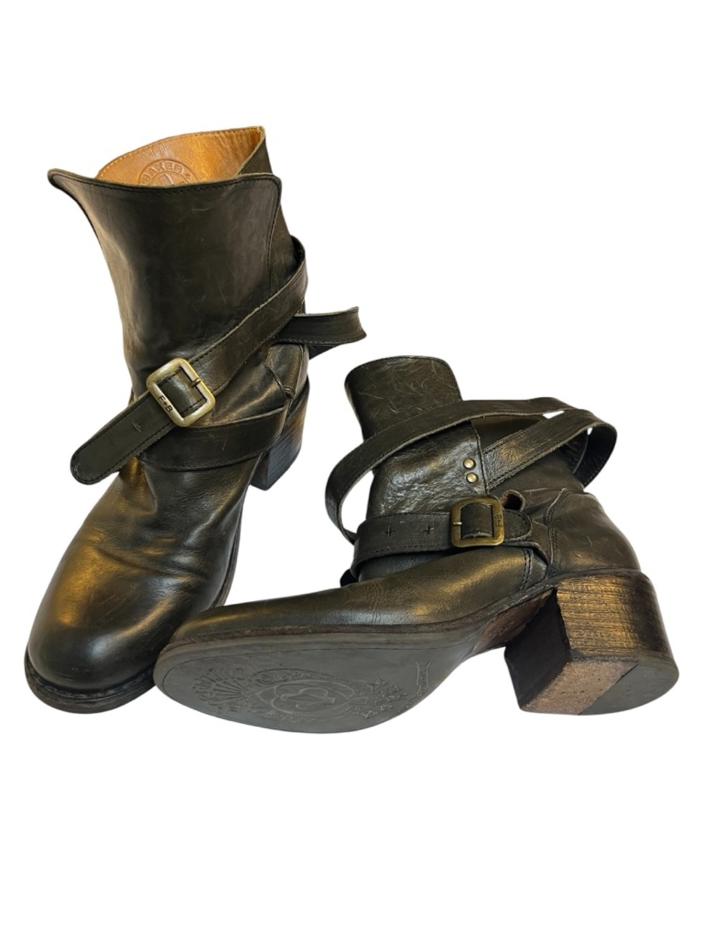 Fiorentini + Baker 713 Eternity black leather moto buckle boots
